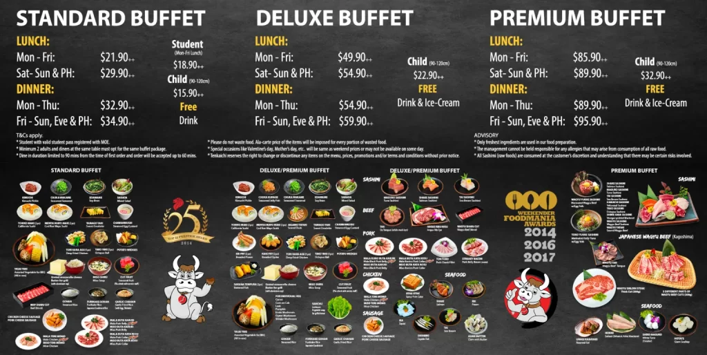 Tenkaichi Buffet Menu